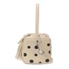 Versatile Elegant Women Polka Dot Handbag Magic Box Shape Zipper Closure Clutch Bag Soft Leather Square Bag