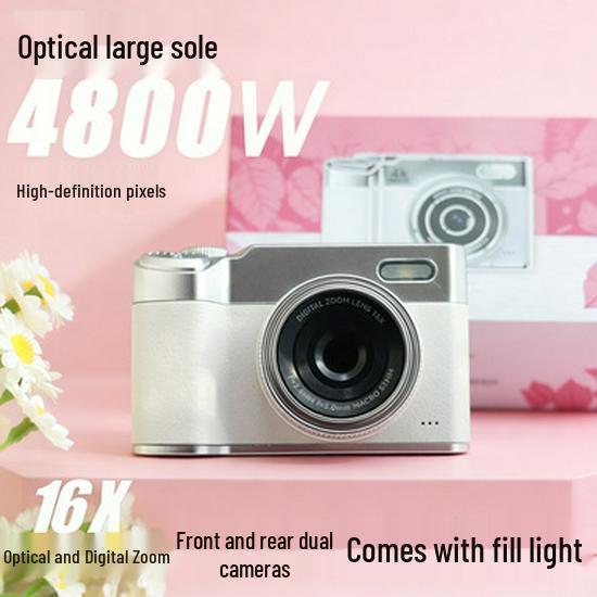 Campus Vlog High-Pixel Dual-Lens Camera with 16X Zoom and HD Video Recording