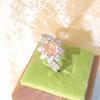 925 Sterling Silver Bright Ice Flower Cut High Carbon Diamond Twist Sunflower RingGood product