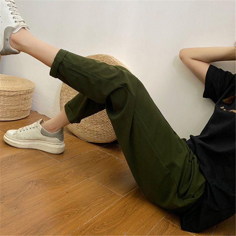 Frühlings- und Sommer Neun-Punkt Haremshose für Damen Locker Slim High Waist Hose Slim Karottenhose Vielseitige Casual Übergröße Hose