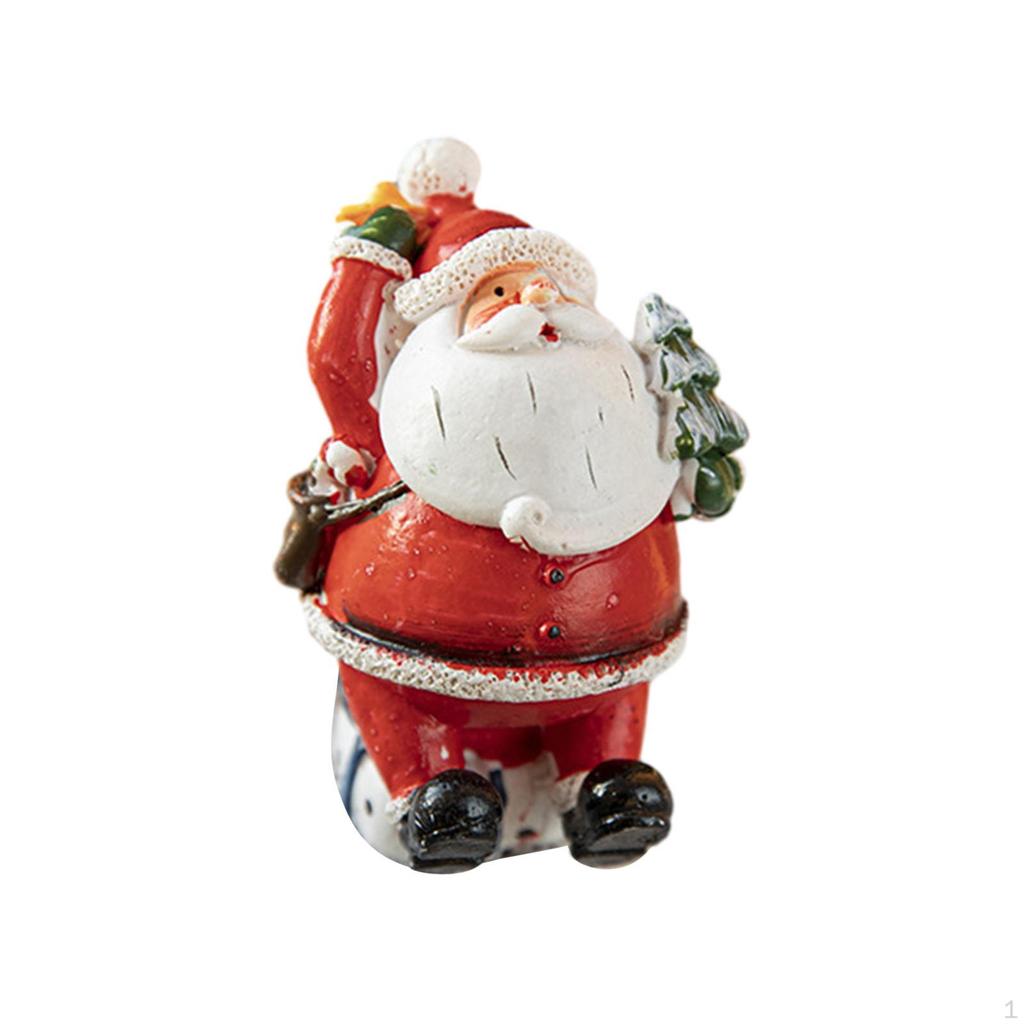 Festive Resin Santa Statue - Mini Christmas Figurines for Home Decor and Gift Giving