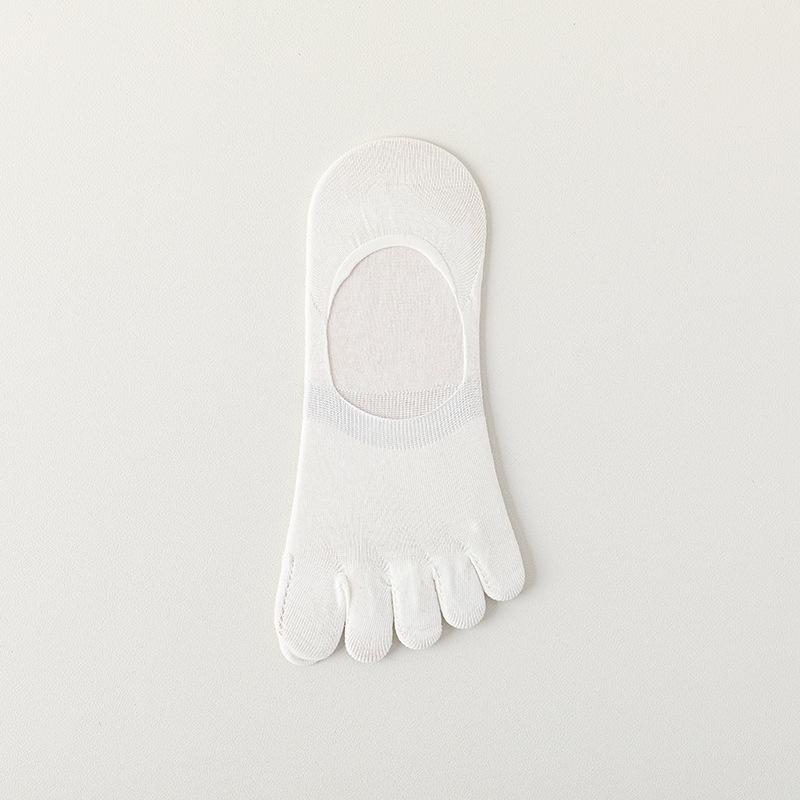 Men's Solid-color Casual Boat Socks, Spring and Summer Breathable Thin Cotton Antibacterial and Deodorizing Short Socks, Summer Toe Socks