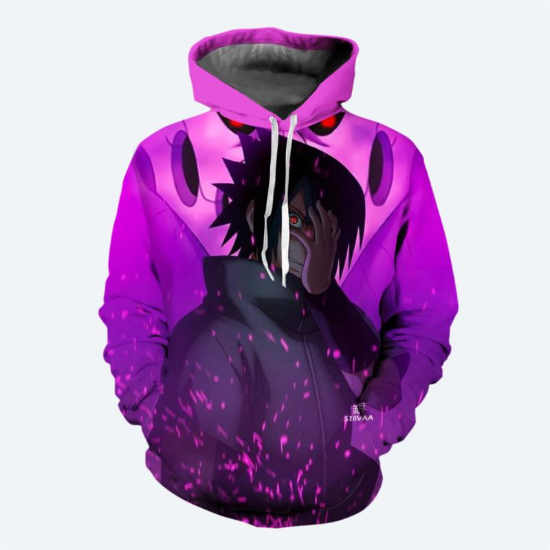 Uchiha Sasuke Jungen Mädchen Hoodie Naruto Herren Hoodie 3D-Druck Japanischer Anime Pullover Mode Herren Hoodie Akatsuki Herrenbekleidung