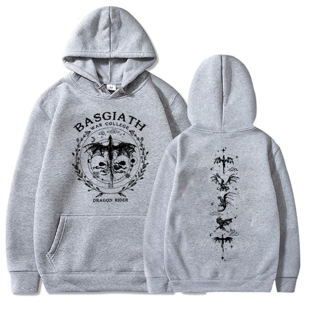 Fourth Wing Drachenreiter Vintage 90er Hoodie Basgiath War College Hoodie Geschenk für Buchliebhaber Pullover Tops Streetwear