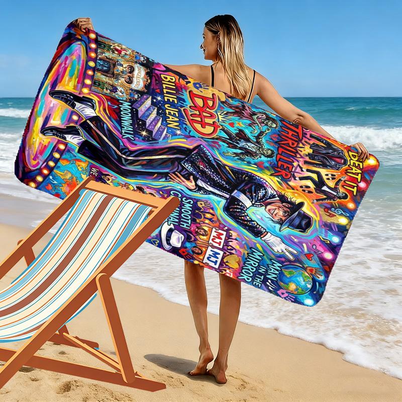 Michael Jackson Thriller Dance Poster Beach Towel Beach Towel For Vacation Photos Portable For Travel Seaside Quickdrying Swim Towel