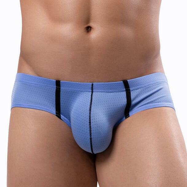 Men's Low Waist Ice Silk Mesh Briefs Swim Trunks (E-093) - Japanese, Korean, European & American Styles