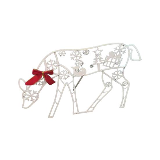 Christmas Reindeer Decoration Outdoor Light Up Deer Family with Warm Light 2D Standing Deer for Holiday Yard Garden Lawn Decor