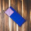 BDK29 BDK-29BL(09) TS Bequemes Material 3-Jahreszeiten-Schlafsack im Umschlagstil, Blau/Lavendel