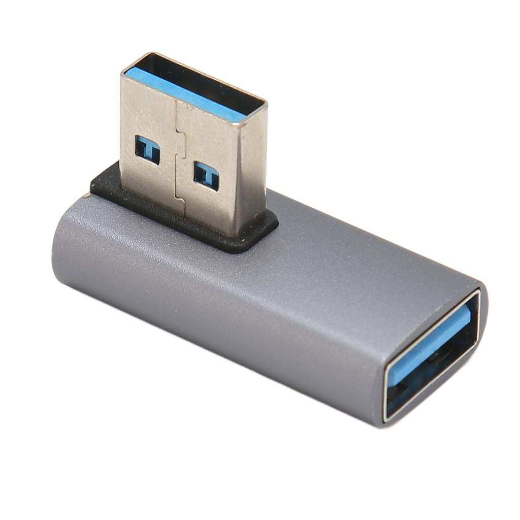 90 Degree USB 3.1 Adapter 15W 5V 3A 10Gbps Plug and Play Left Angle USB Male to Female Adapter for