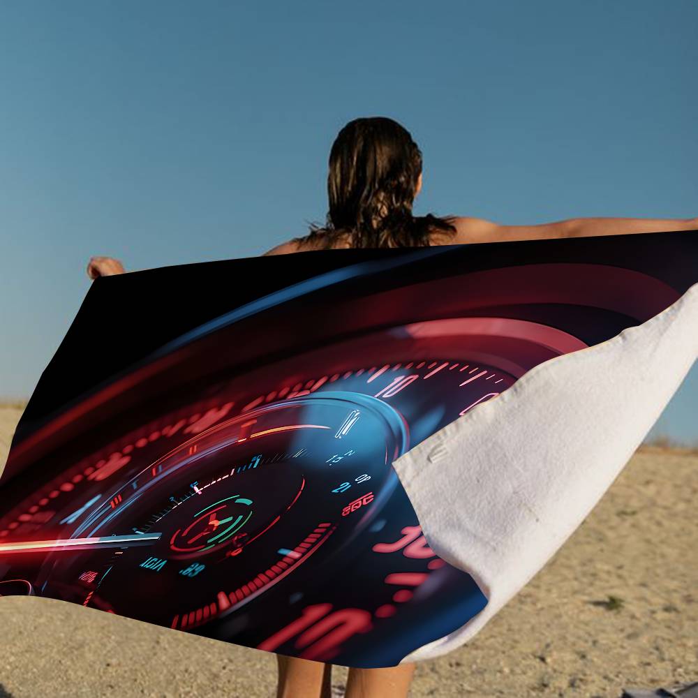 Car Racing Dashboard Area Bath Towel Microfiber Soft Water Absorbing Breathable For Girl Kids Decorative Cartoon Beach Towel
