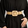 Minimally Circular Designed Buckle Decoration Women Casual Woven Belt Waist