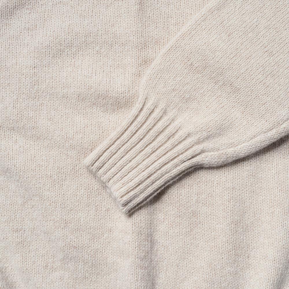 EDWARDMAX Baby Alpaca V-Neck Loose Fit Knit Cream