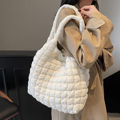 Bolso Nube Arrugado Chaqueta de Algodón Acolchado para Mujer Bolso Burbuja Bolso Tote de Gran Capacidad Bolso Bandolera para Viajes Bolso Plisado