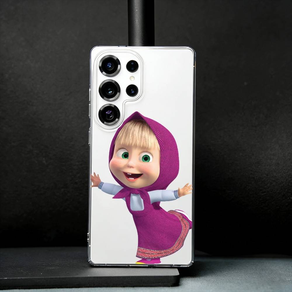 Masha And The Bear Phone Case For Samsung S25,S24,S21,S22,S23,S30,Ultra,S20,Plus,Fe,Note,10,9,5G Transparent Cover