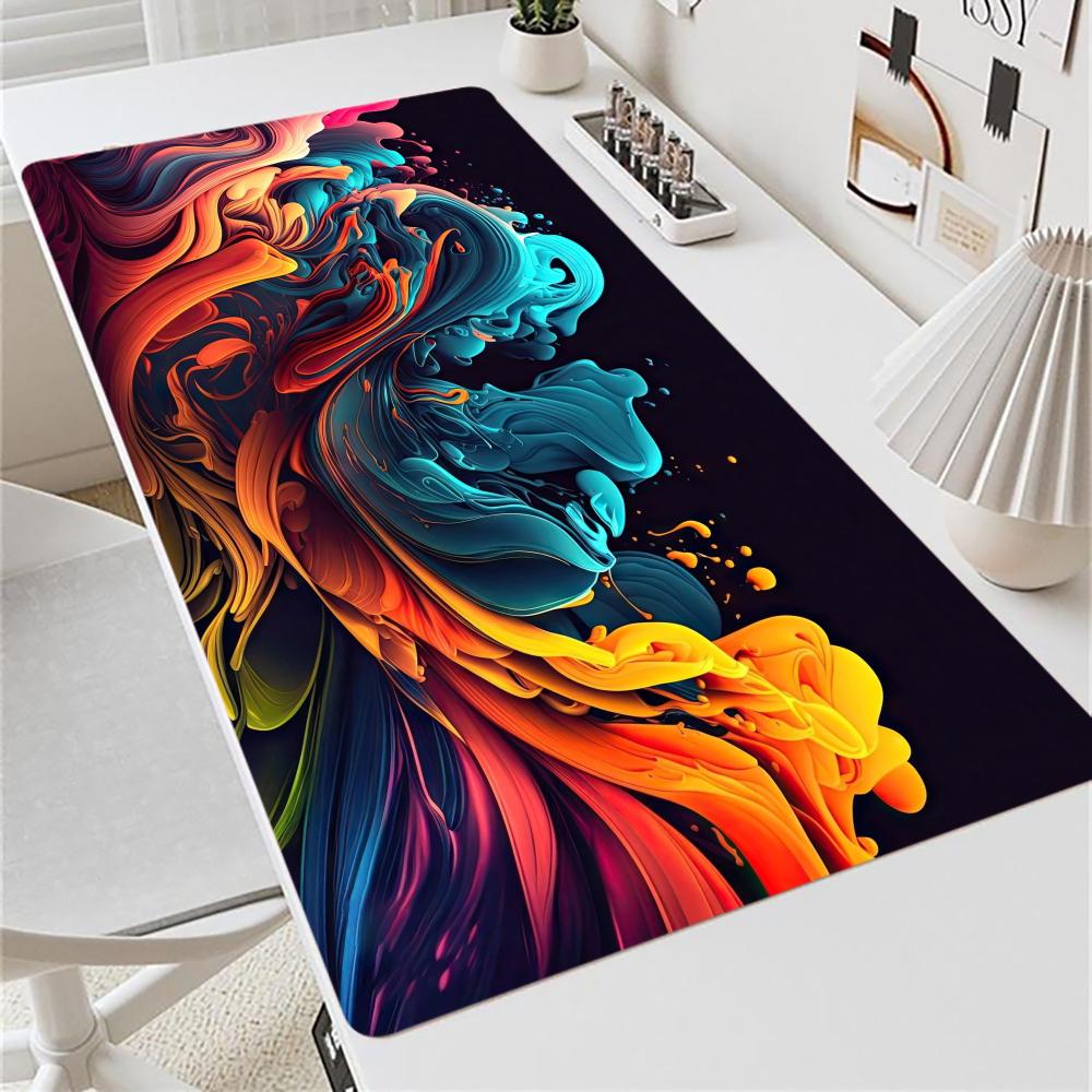 Colored Liquid Keyboard Mouse Pad Large MousePad XXL Gaming Mini PC Rubber Lock Desk Mat Laptop Computer Gamers Work Office