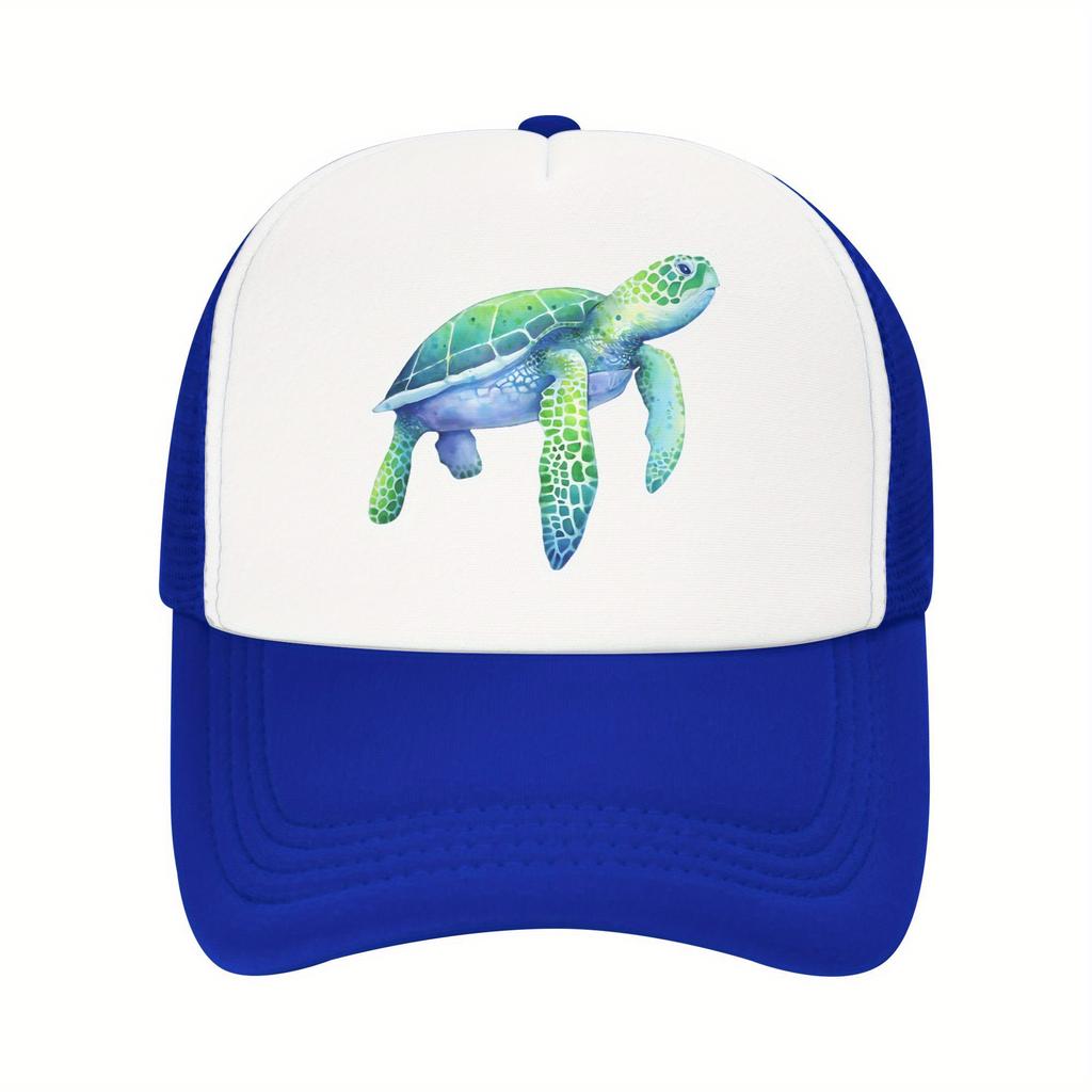 Schildkröte Grafik Trucker Cap Verstellbar Atmungsaktiv Netz Baseballkappe für Erwachsene Reisen