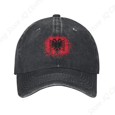 Custom Cotton Retro Albania Flag Baseball Cap Women Men Adjustable Albanian Eagle Dad Hat Outdoor