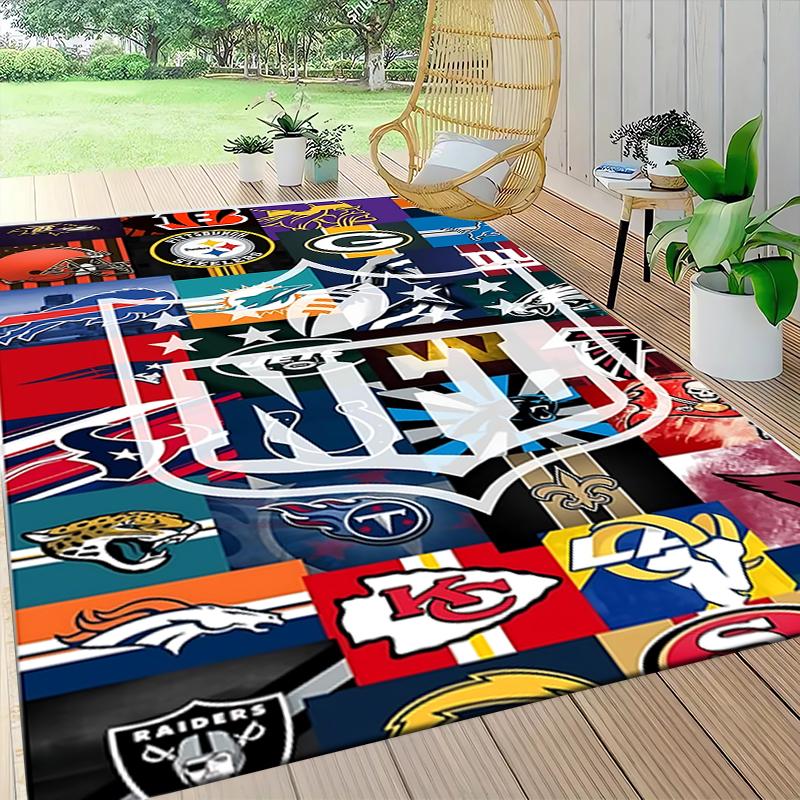 Nfl Team Logos Collage Carpet Rug Soft Washable Anti Slip Home Living Room Sofa Mats Personalized Christmas Rug