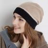 Inverno Cashmere Protezione Orecchie Caldo Cappello Lavorato a Maglia Colore a Contrasto Cappello a Pompon da Donna