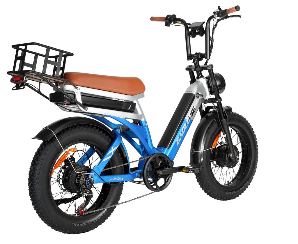 BAOLUJIE DP2033 All-Terrain Erwachsenen Elektrofahrrad 20*4.0 Zoll Fat Tires 1000W Dualmotor 48V 12Ah Dualbatterie E-Mountainbike Mit Scheibenbremse