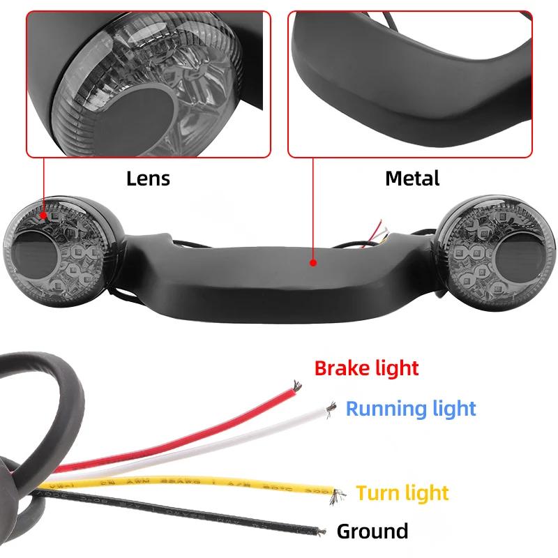Motorcycle LED Rear Turn Signal Brake Light Bar Light Red/Smoked Lens For Harley Touring Street Glide Road King FLHX 2010-2025