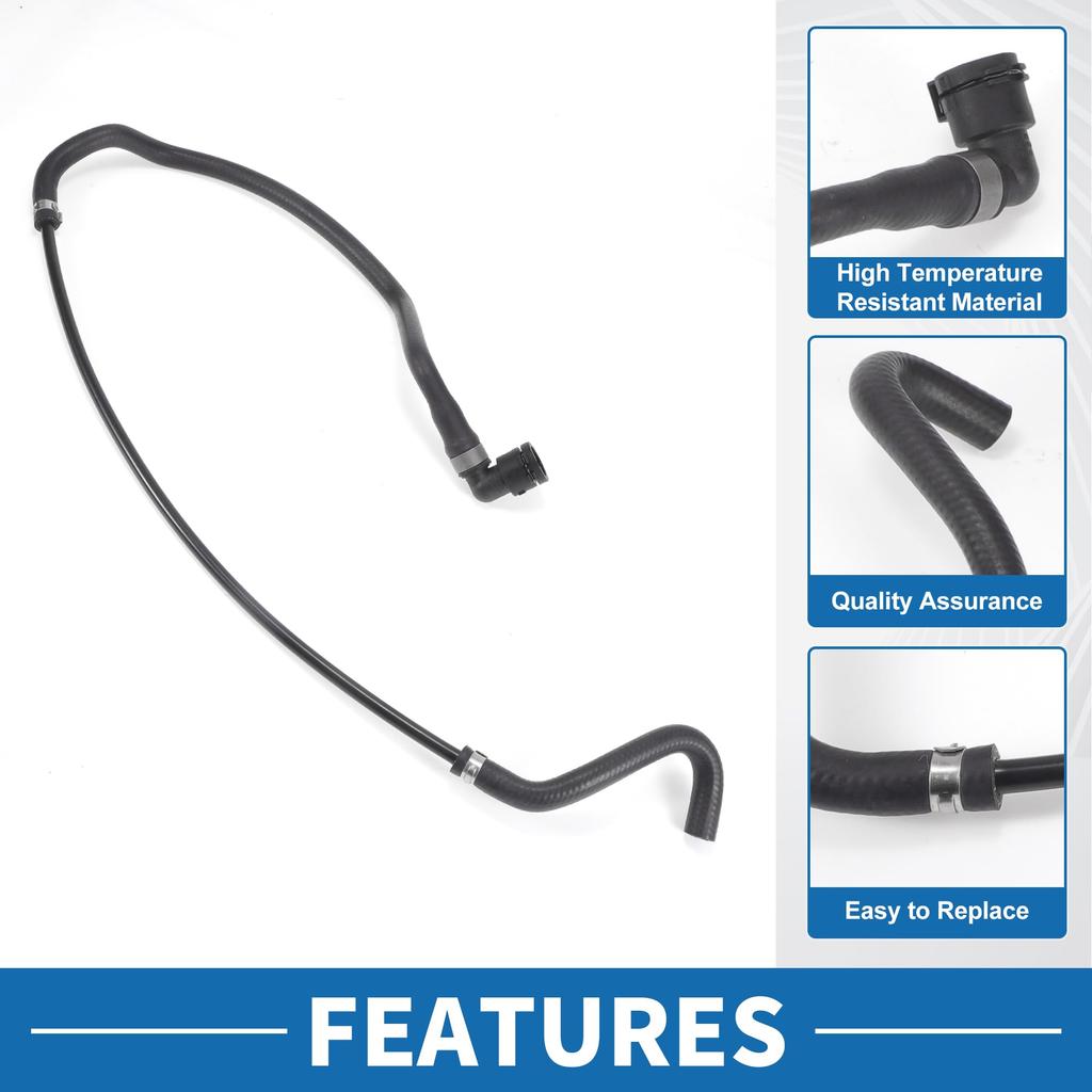 ABSOPRO Motor Radiatorslange for BMW 750i Del Ekspansjonstank Vannrør Svart 4.8L 2006-2008, Nummer 17127534527, Slange, Gummi,