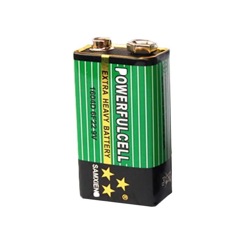 9V 6F22 Square Carbon Battery for Smoke Alarms, Microphones, Multimeters, Toys, and Remotes