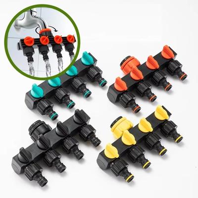 With Valve Garden Hose Splitter 4-Way Independent 4-Way Faucet Diverter  Home Lawn Irrigation