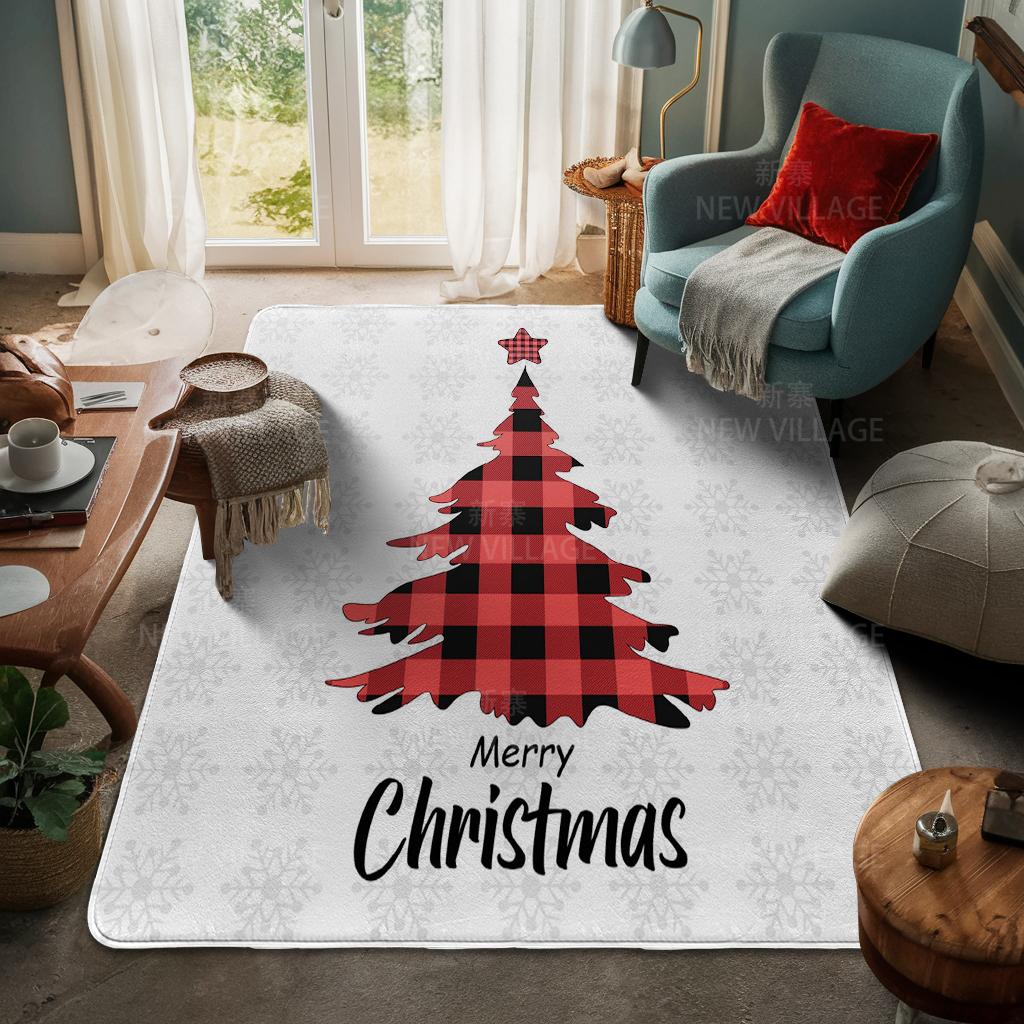 House Entrance Carpet Home Door Mat Living Room Bath Foot Bathroom Non-slip Water Absorption Rugs Bath Merry Christmas Winter