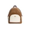 New Court Canvas With Leather Backpack Medium Size Women's White & Brown 5671-IMDJ8