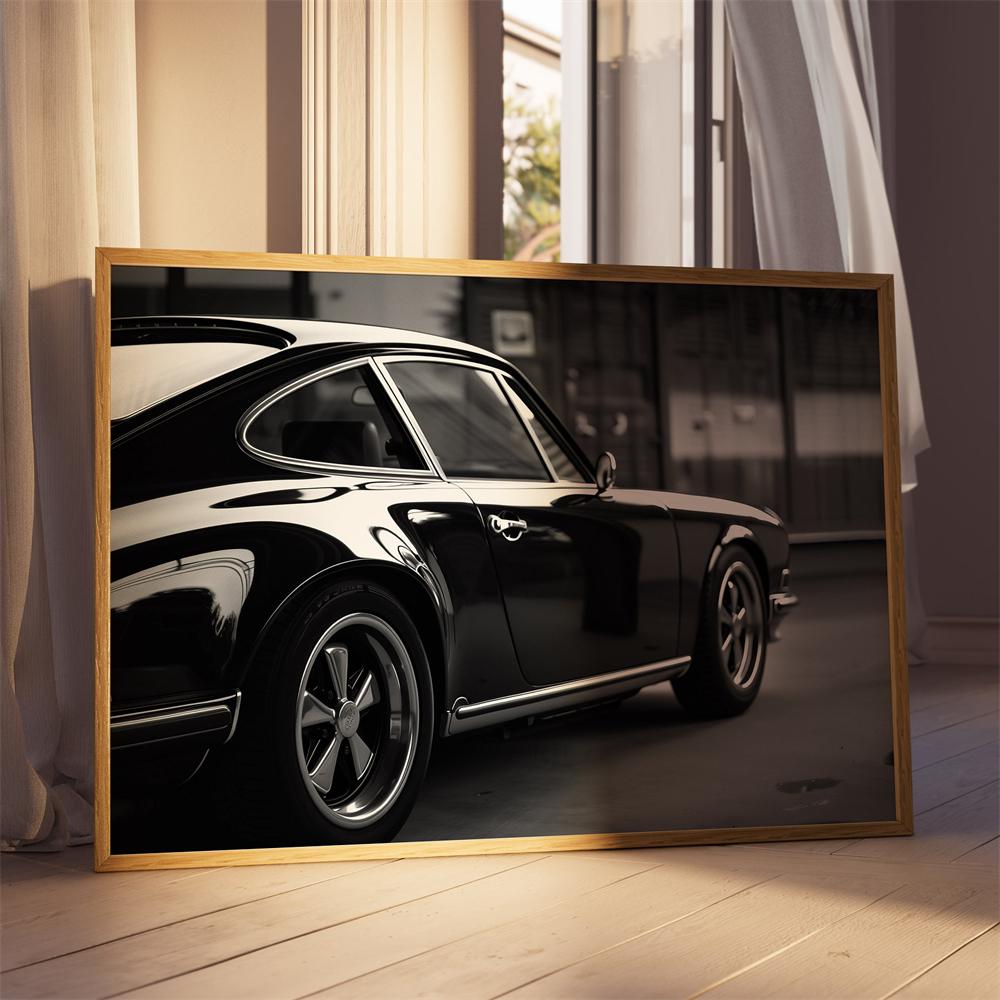 Vintage Schwarz-Weiß-Sportwagen-Fotodruck Moderne Schlafzimmer-Wanddekoration Auto-Poster Schwarz-Weiß-Sportwagen-Leinwanddruck