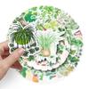 50 Green Plant Graffiti Stickers: Fresh, Creative, DIY Waterproof Set for Skateboards, Phones, and Luggage