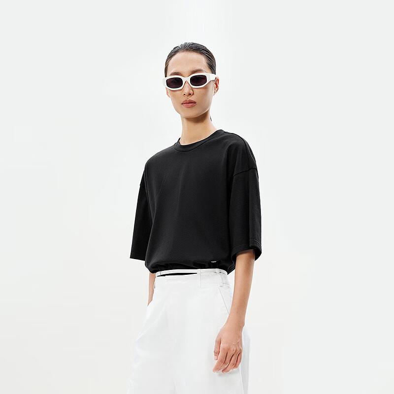 LESS 2025 Summer New Style Round Neck Mid-Sleeve T-Shirt