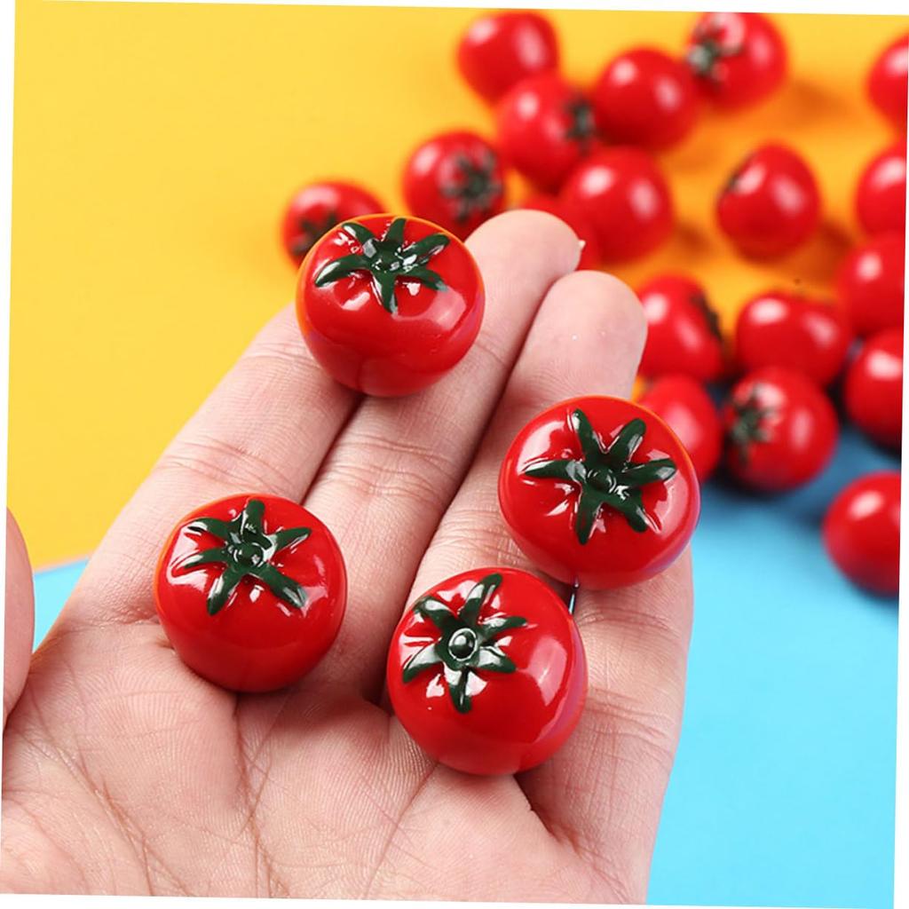 ORFOFE 10pcs Imitation Tomato Miniature Photography Mini Simulation Tomato Greenhouse Fruit Simulated Tomato Miniature Fruit Decoration Greenhouses,