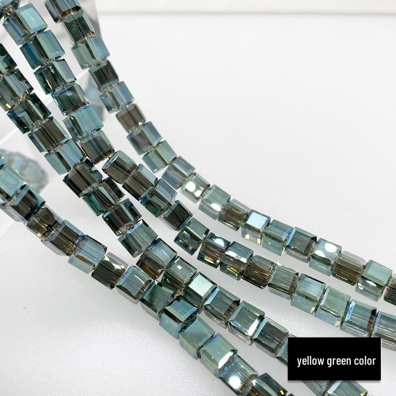 Multi-Faceted Crystal Glass Square Beads: 4/6/8mm Sugar Cubes for DIY Jewelry, Loose Beading with Holes