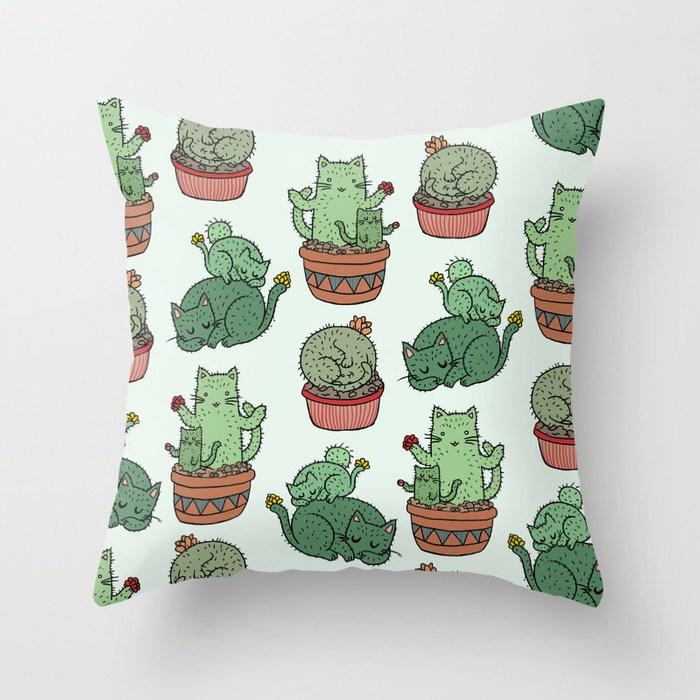 Cactus Succulents Print Pattern Cushion Cover Home Living Room Sofa Decoration Square Pillow Pillow Cover