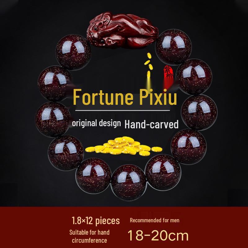 Sandalwood & Indian Rosewood Pixiu Prayer Bracelet for Men & Women