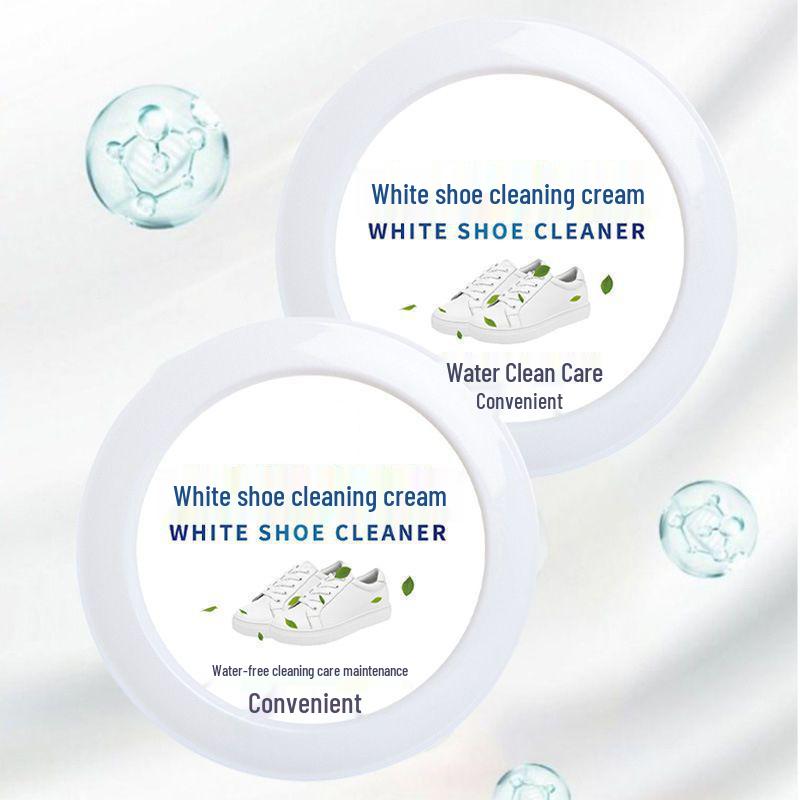 Shoe Cleaner: Multifunctional White Shoe Cream & No-Wash Brush for Whitening, De-Yellowing, and Stain Removal.