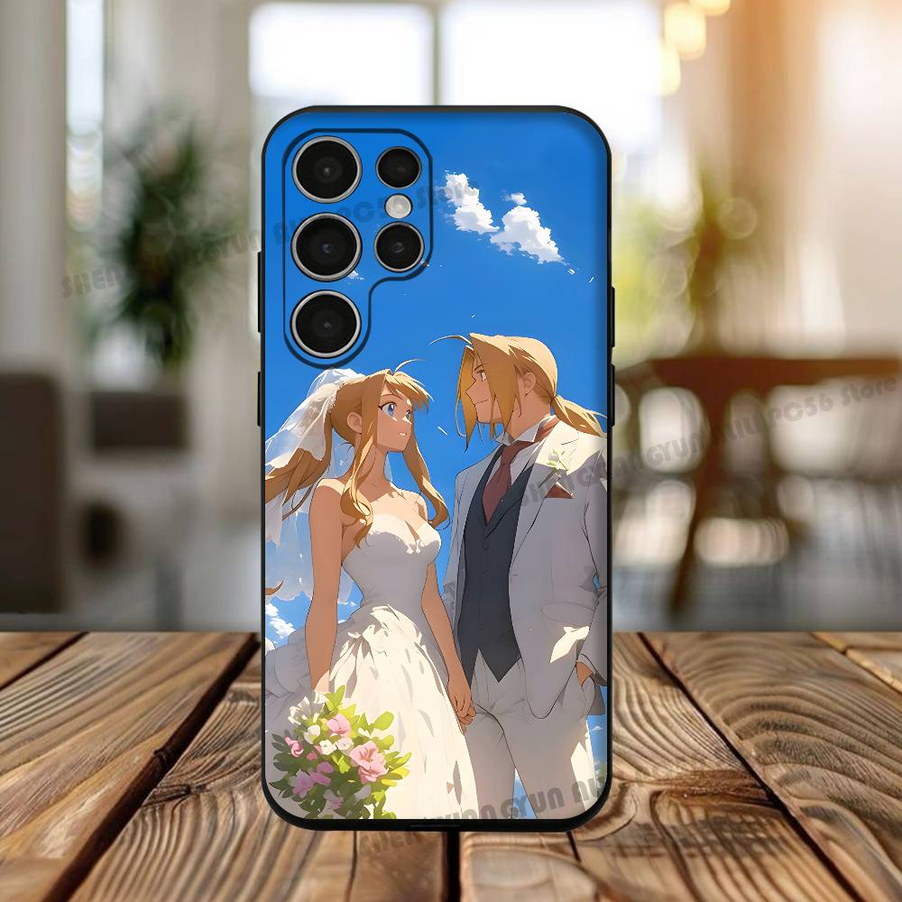

Anime E-Elric W-Winry Silicone Case For Samsung S25 24 23 22 21 20 Plus Ultra 5G Lite Shockproof Cover Samsung S25ULTRA