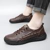 Fashion Men's casual business leather shoes Fashionable crocodile pattern style Daily Office and leisure walking Driving men's shoes