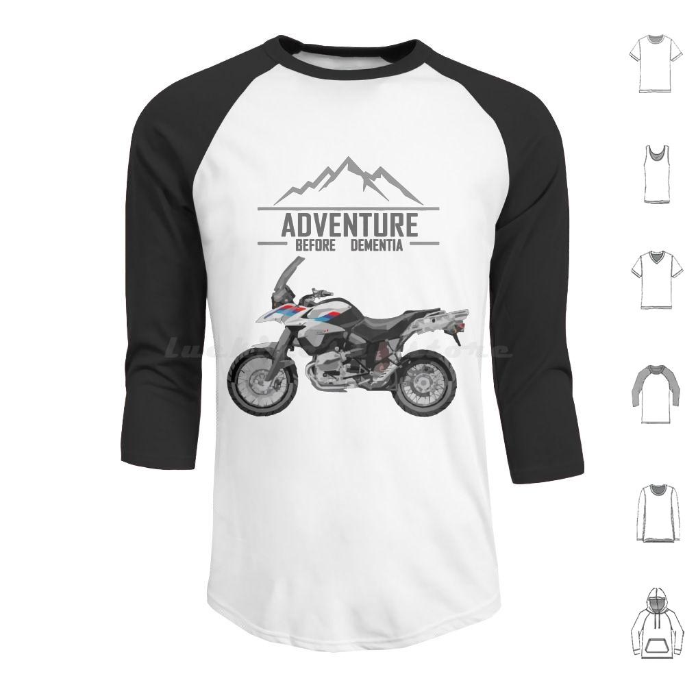 Adventure Before Dementia Funny Mountain Adventure Gs Motorcycle Bike Hoodie Cotton Long Sleeve Adventure Motorcycle Nature