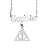 HARRY POTTER Sterling Silver Personalised Necklace with Deathly Hallows Charm