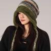 Spring and Autumn Original Plush Tassel Braid Big Head Circumference Knitted Baotou Hat Women