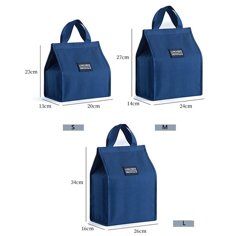 Portable Oxford Lunch Bags Fresh Cooler Pouch For Office Students Convenient Lunch Box Tote Couples Blue Pink Food Container Bag
