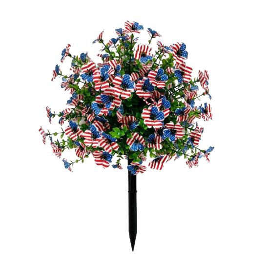Red White Blue Artificial Petunias Flower for Outdoor UV Resistant 1pc