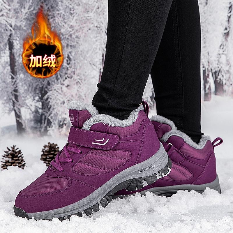 

Мужские и женские зимние теплые сноубутсы большого размера, утепленная подкладка, водонепроницаемые ботильоны, меховые, нескользящие, для пешего туризма, спортивные 41