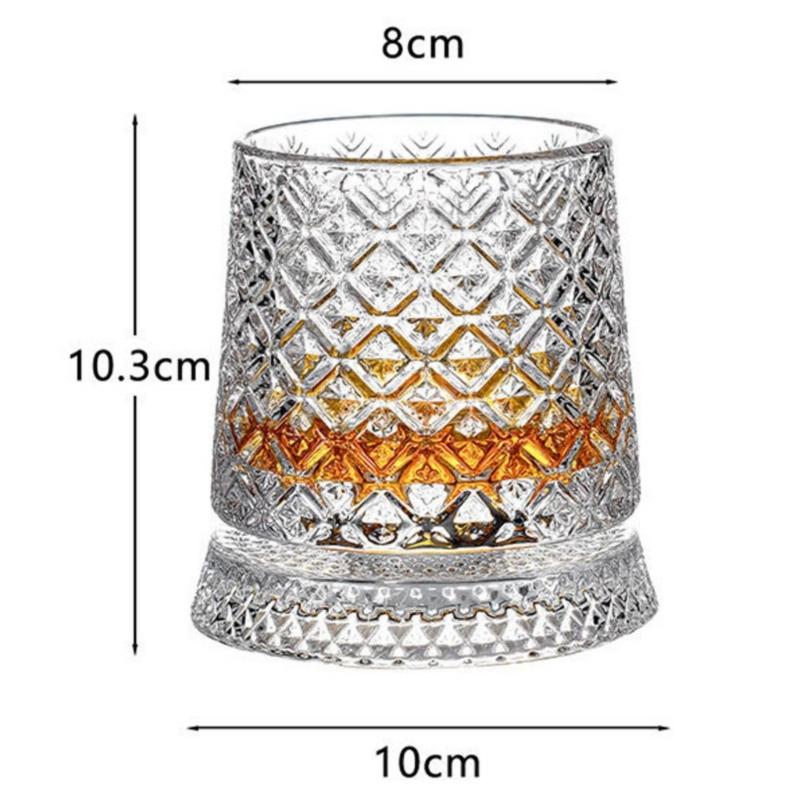 Premium Clear Whiskeys Glass with Rotating Base for Stress Reduction Crystal Cocktail WIne Glass Elegant Glassware Gift