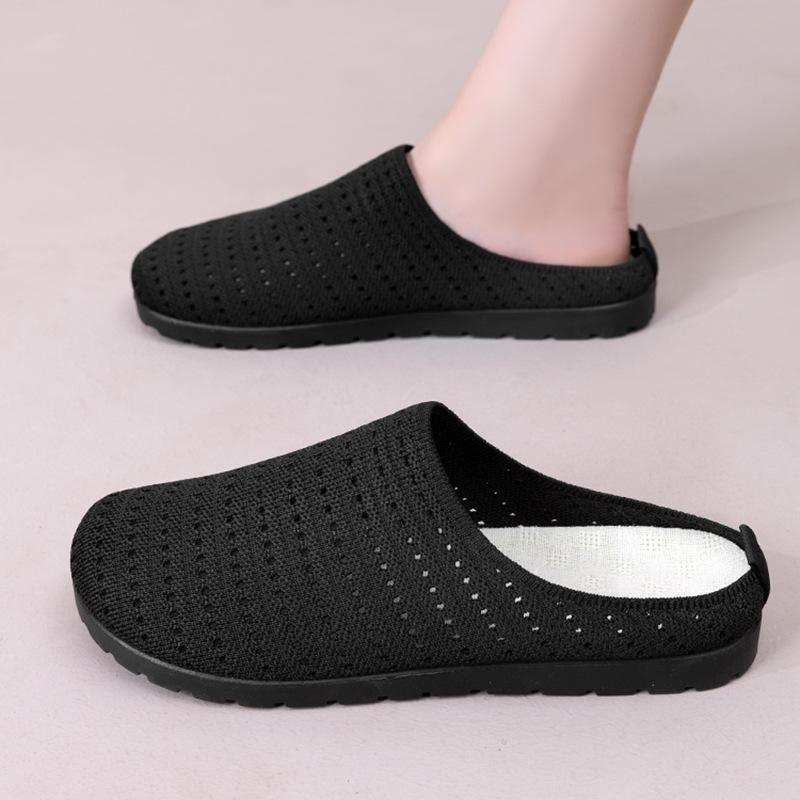 

Удобная обувь на мягкой подошве Дышащие плоские сандалии Женская обувь Тапочки 39 чёрный