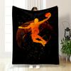 "Basketball Dunk Silhouette Artwork" Patterned Flannel Blanket Perfect for the Bedroom Living Room, Sofa, or a Little Nap