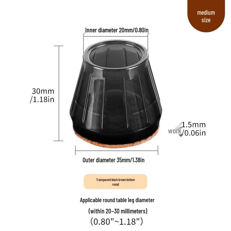 Silicone Chair Leg Covers with Felt Pads - Furniture Protection and Noise Reduction